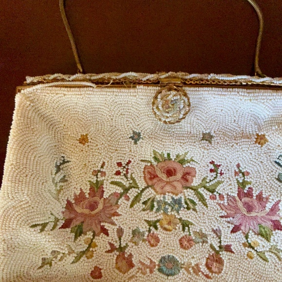 Antique Art Deco Beaded Purse made in France - Picture 4 of 6